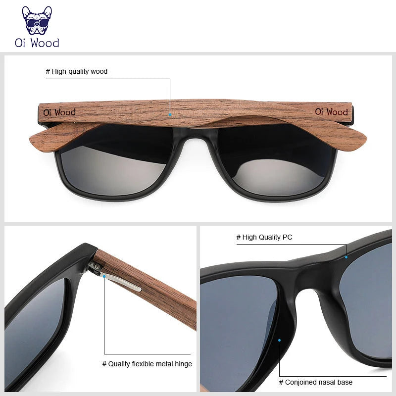 Você na moda!!! Fashion,Óculos de Sol Polarizados de Madeira Natural da Marca Oi Wood, Modelo Original, com Armação TR9