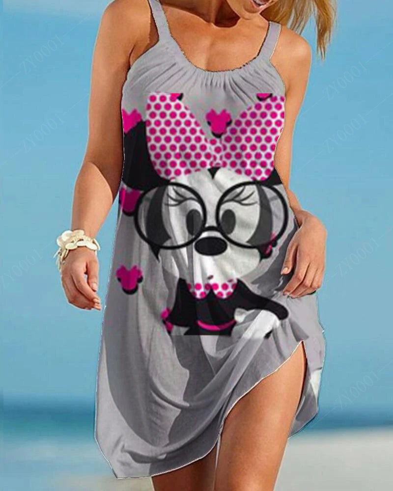 Vestidos plus size femininos anime da Disney para o verão, anime, vestidos de festa plus size 7xl 8xl 9xl, vestido elegante feminino