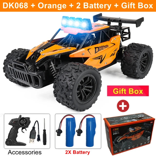 Carro de controle remoto RC Drift Racing 1:16 Veículo Off Road Liga 2.4G Rádio, de alta velocidade com luz  de LED