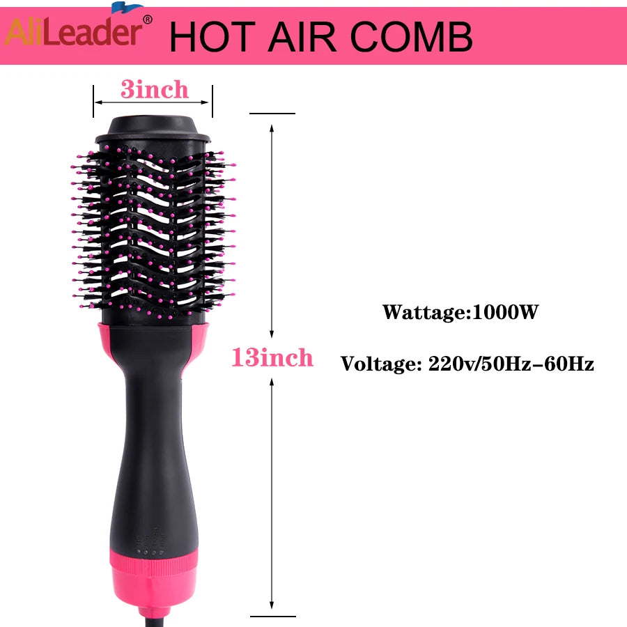 Nova Escova de ar quente profissional para salão de beleza, secador e modelador de cabelo com gerador de íons negativos, alisador e modelador de cachos.
